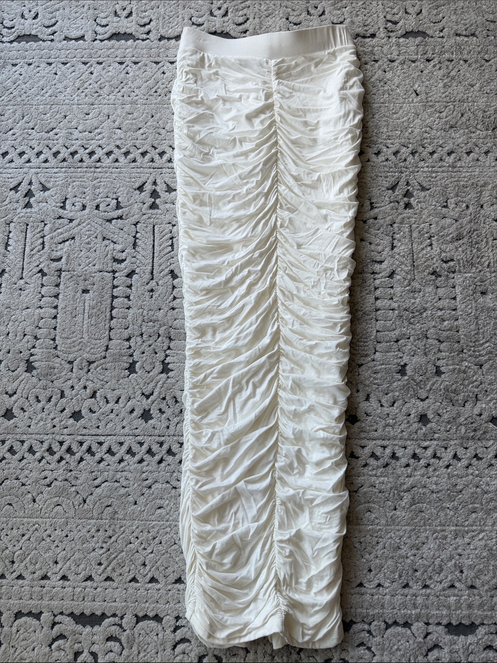 JLUXLABEL White Ruched Maxi Skirt